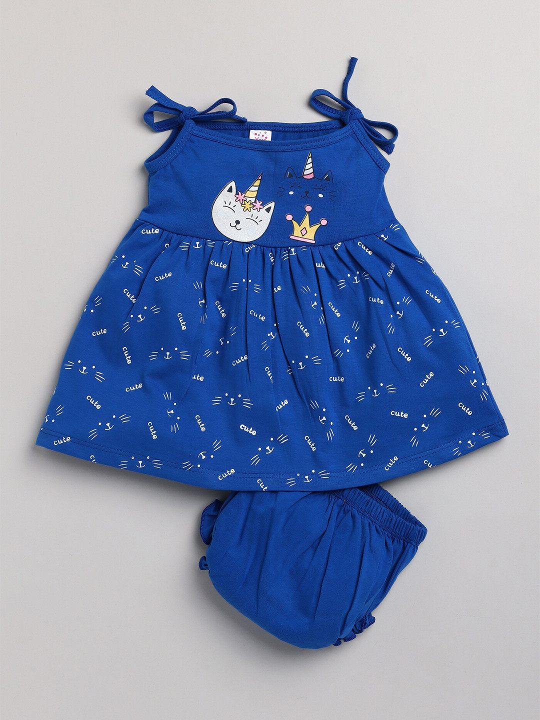 

Mars Infiniti Infant Girls Printed Pure Cotton Top With Shorts, Blue