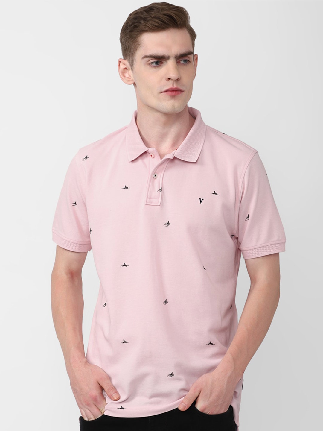 

Van Heusen Sport Conversational Printed Polo Collar Pure Cotton T-shirt, Pink