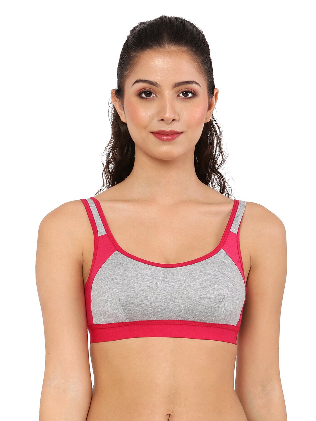 

Piylu Colourblocked Medium Coverage Sports Bra, Grey