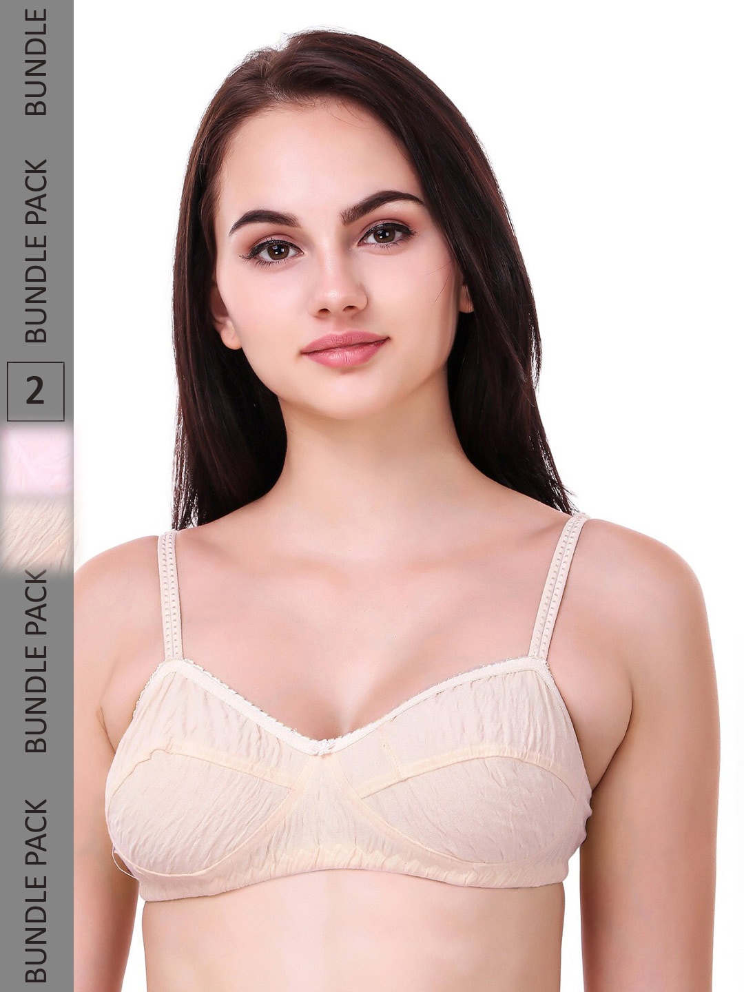 

Piylu Pack Of 2 Medium Coverage All Day Comfort Cotton Everyday Bra, Beige