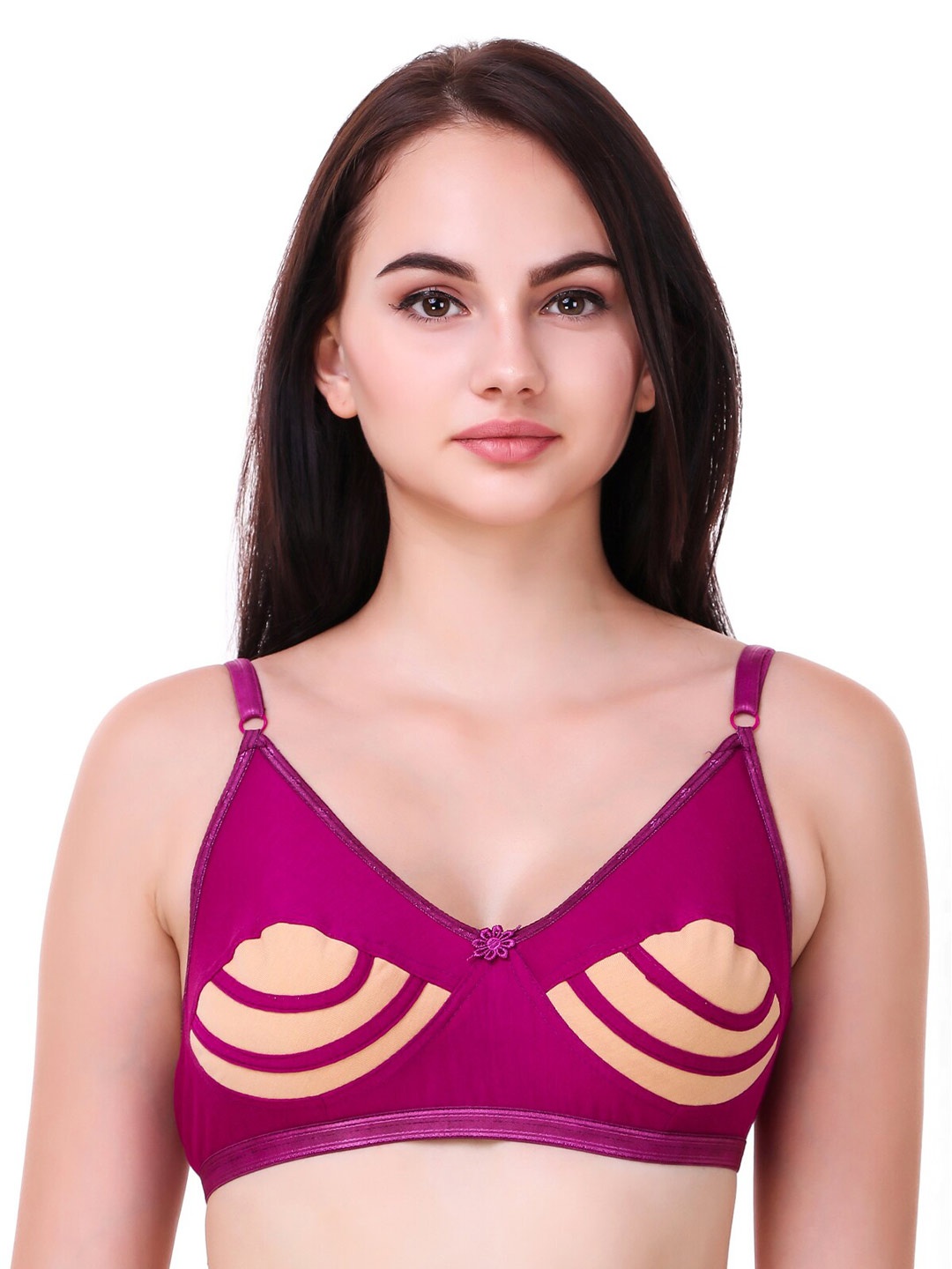 

Piylu Colourblocked Medium Coverage All Day Comfort Cotton Everyday Bra, Purple