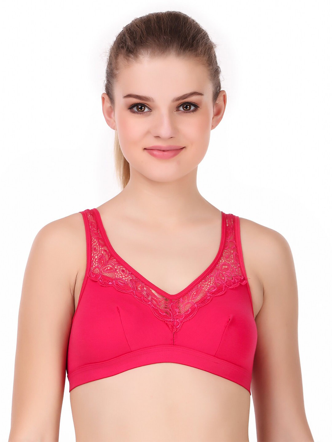 

Piylu Medium Coverage All Day Comfort Cotton Everyday Bra, Magenta