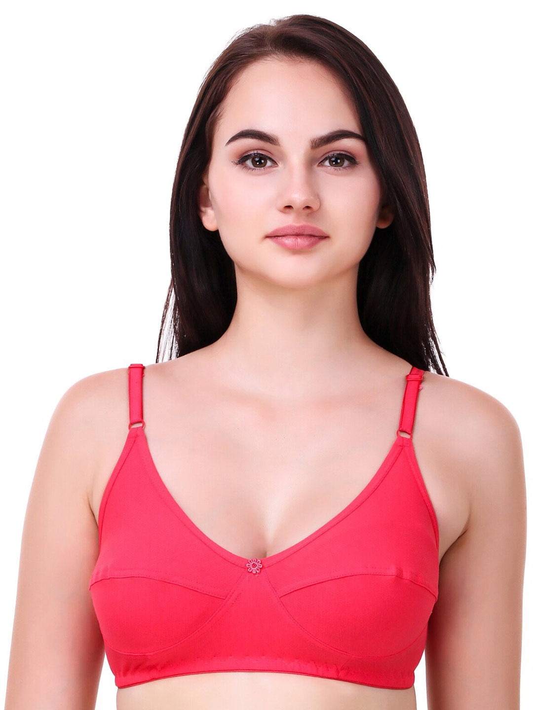 

Piylu Non-Wired Non-Padded Medium Coverage Everyday Bra, Red