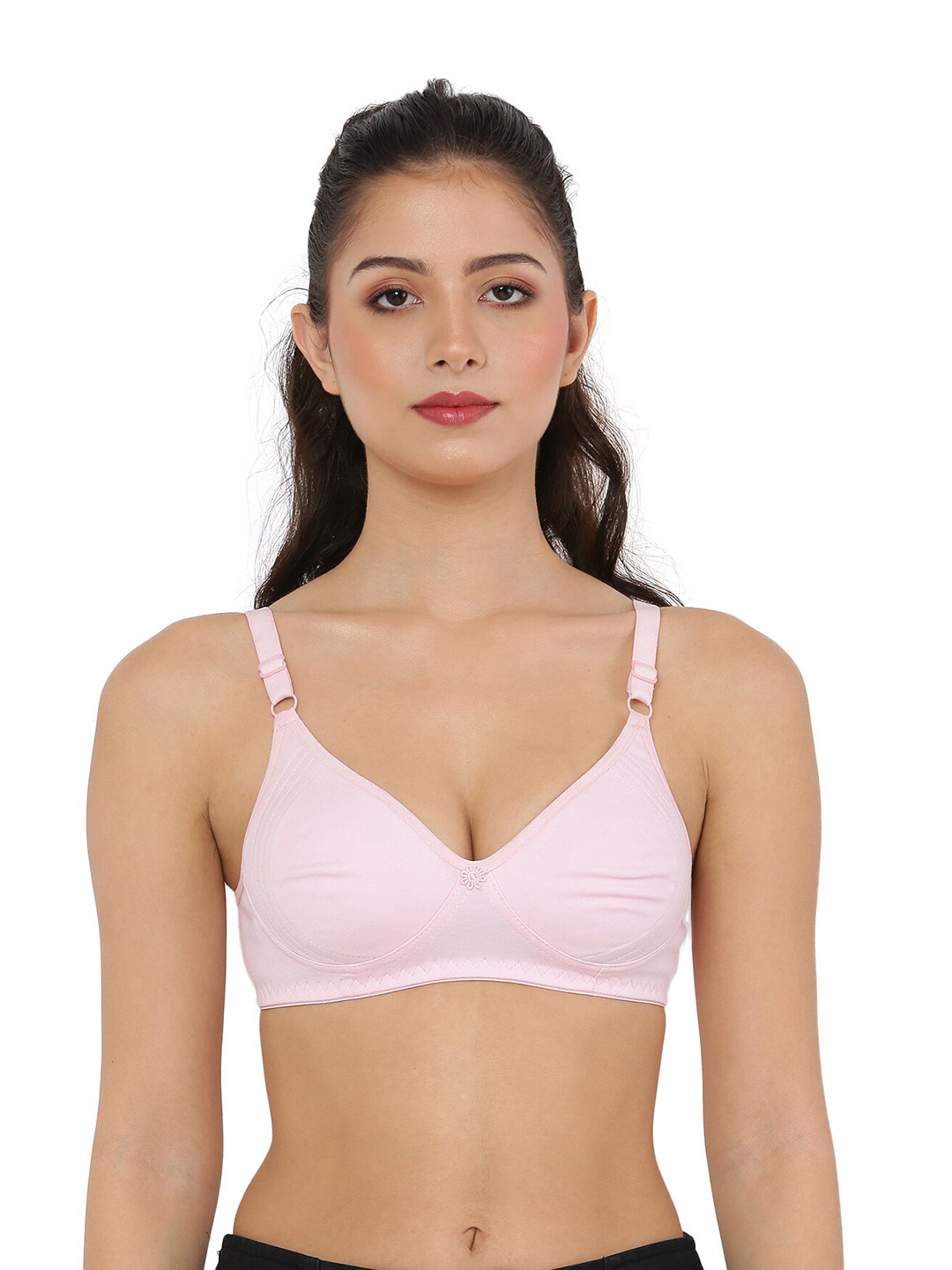 

Piylu Non-Wired Non-Padded Medium Coverage All Day Comfort Bra, Pink