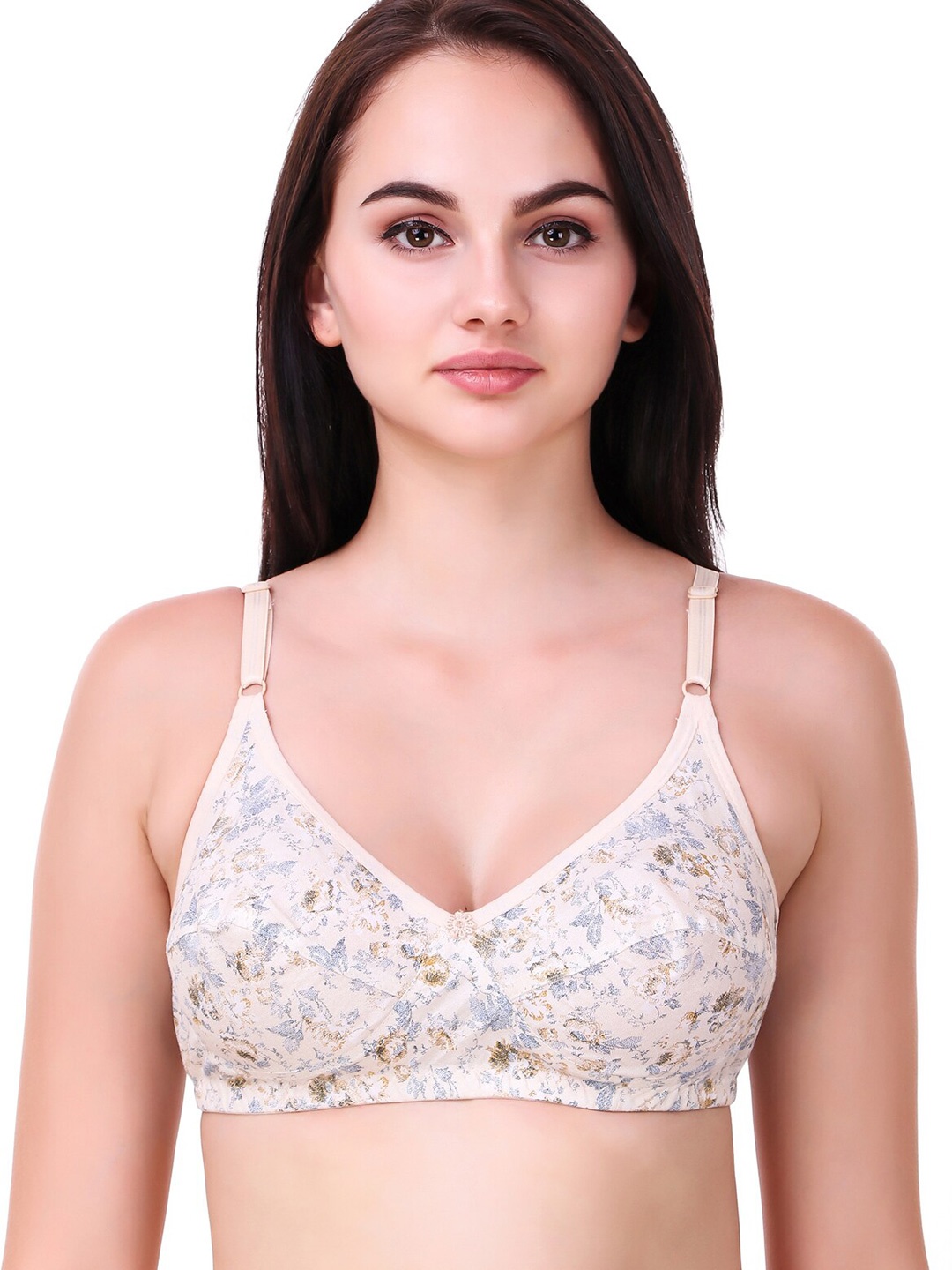 

Piylu Abstract Printed All Day Comfort Non-Wired Non-Padded Medium Coverage Cotton Bra, Off white