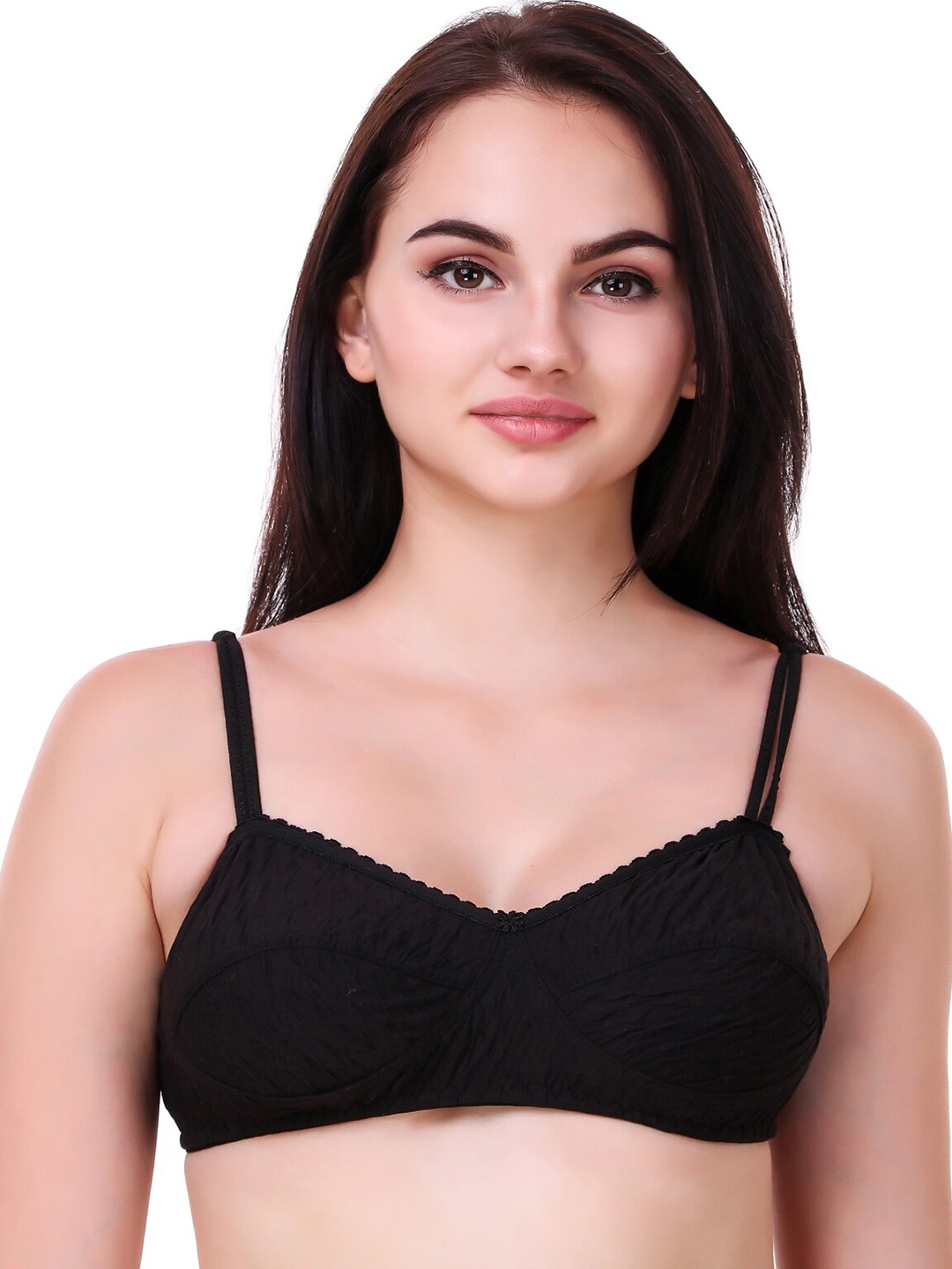 

Piylu Non-Wired Non-Padded Medium Coverage Cotton All Day Comfort Bra, Black