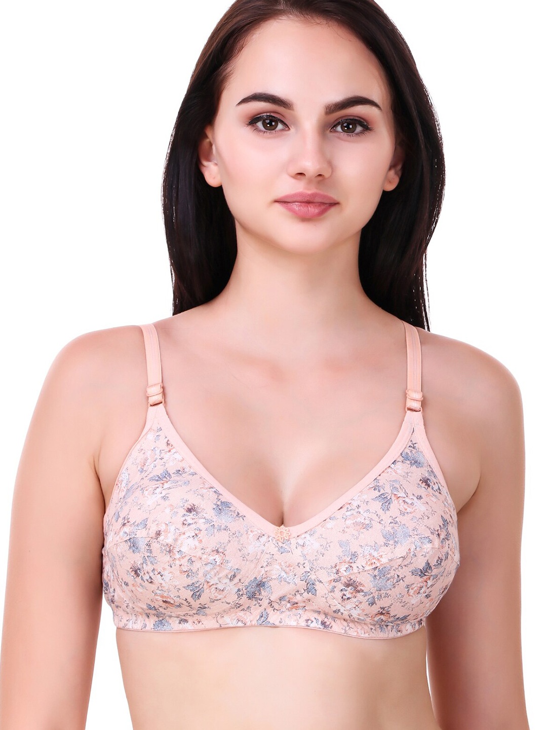 

Piylu Printed Medium Coverage All Day Comfort Bra, Peach