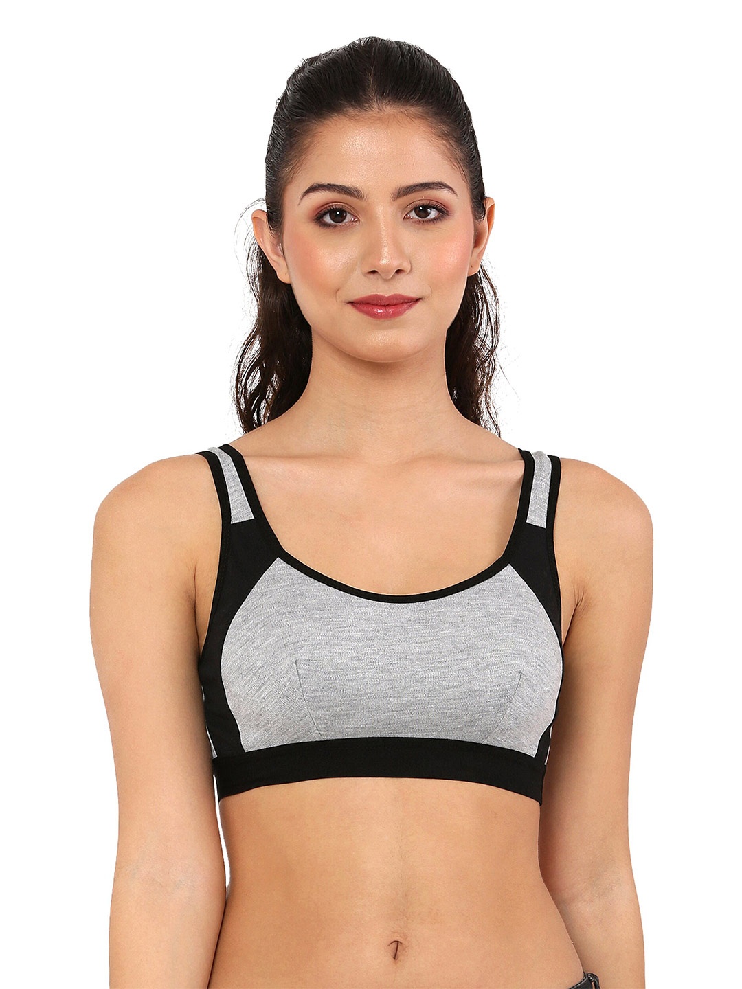 

Piylu Colourblocked Medium Coverage Sports Bra, Black