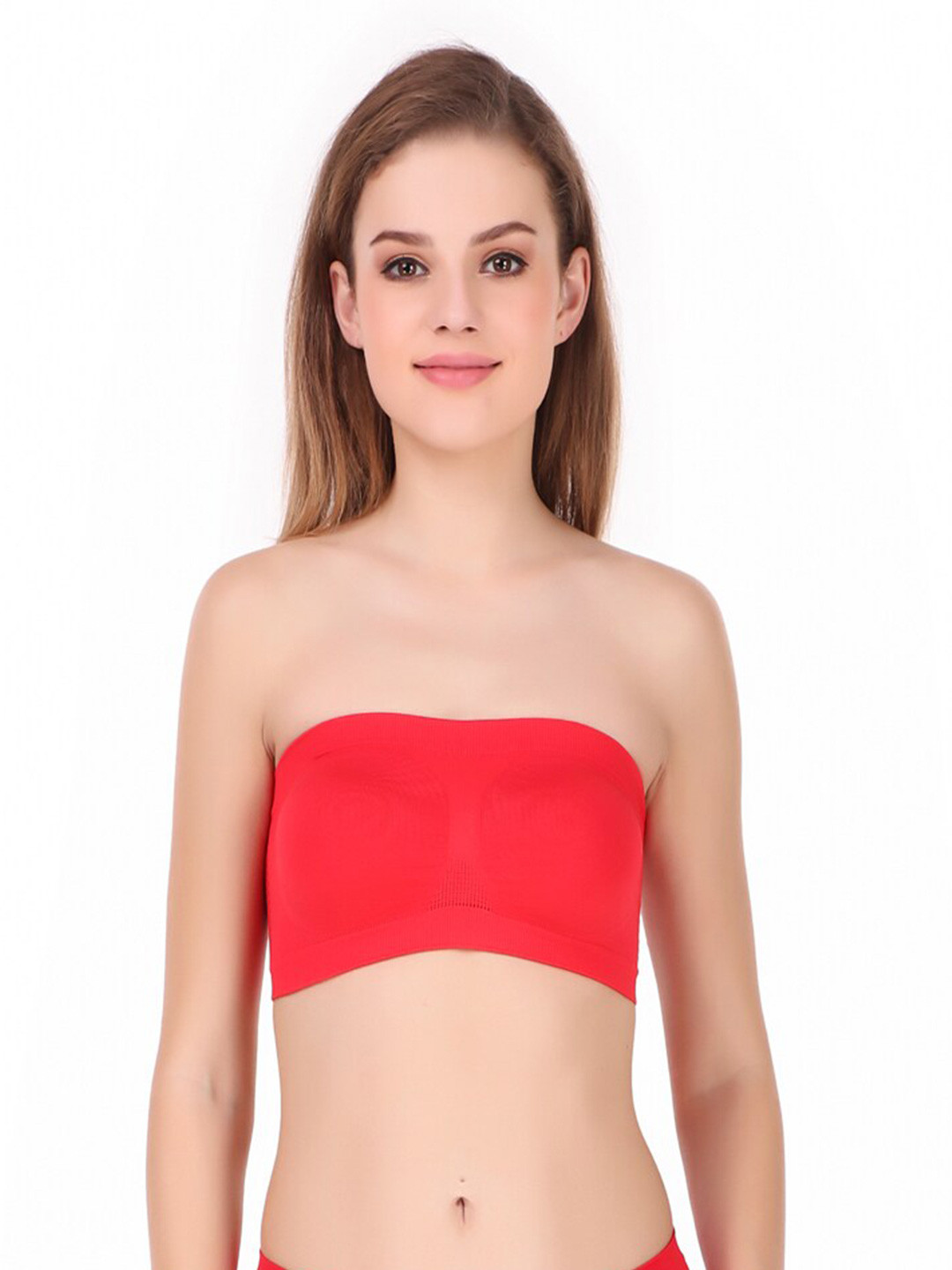 

Piylu Non-Padded Medium Coverage Tube Bra, Red