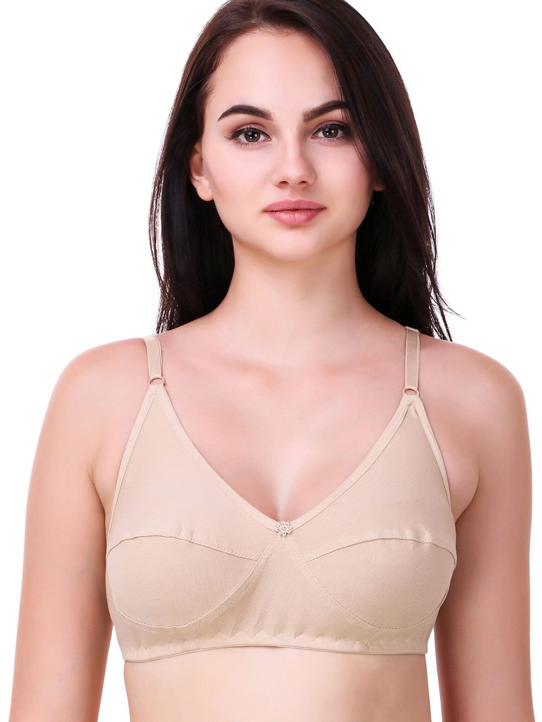 

Piylu Medium Coverage All Day Comfort Cotton Everyday Bra, Beige