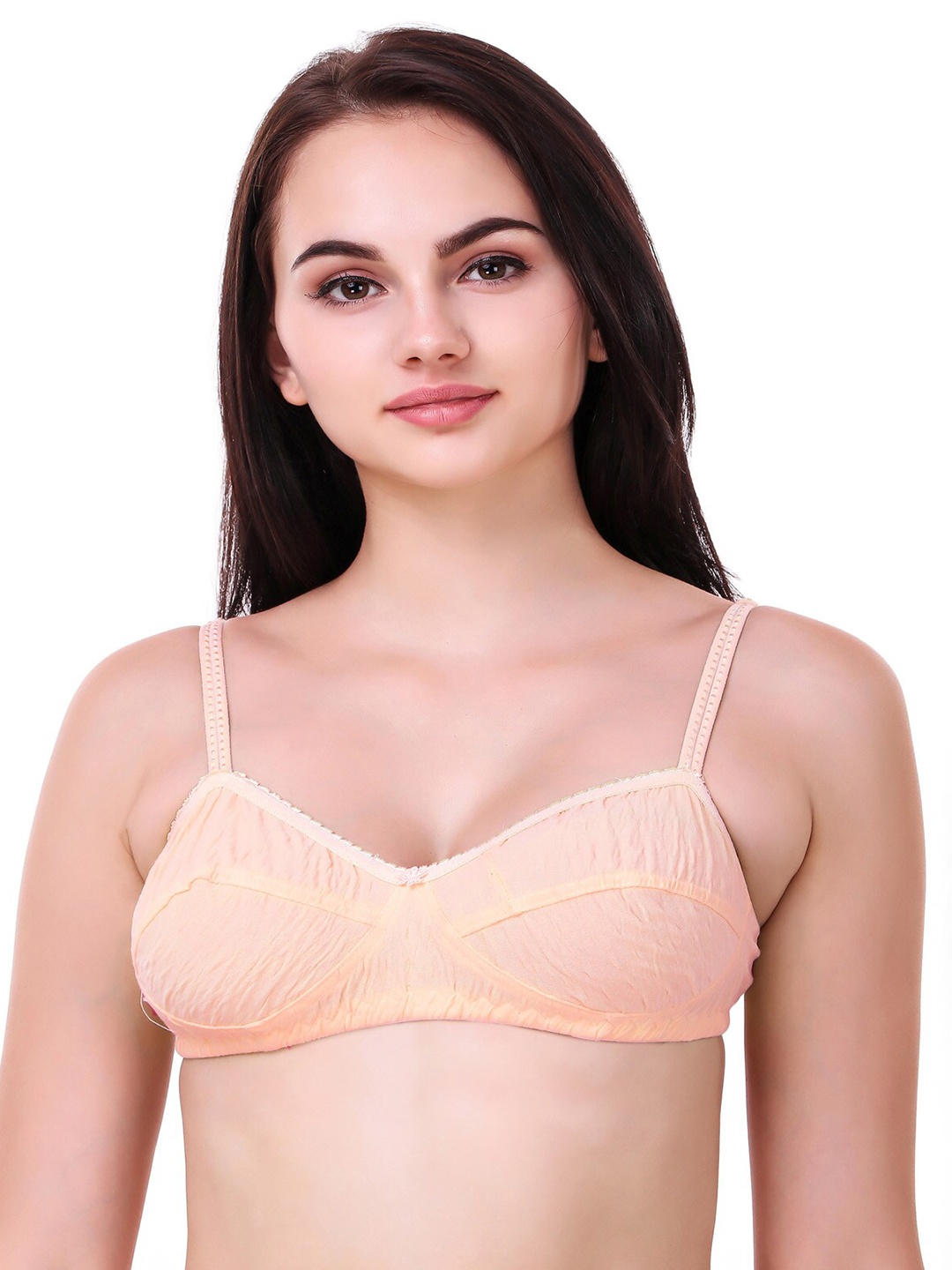 

Piylu Medium Coverage All Day Comfort Non-Padded Everyday T-Shirt, Peach