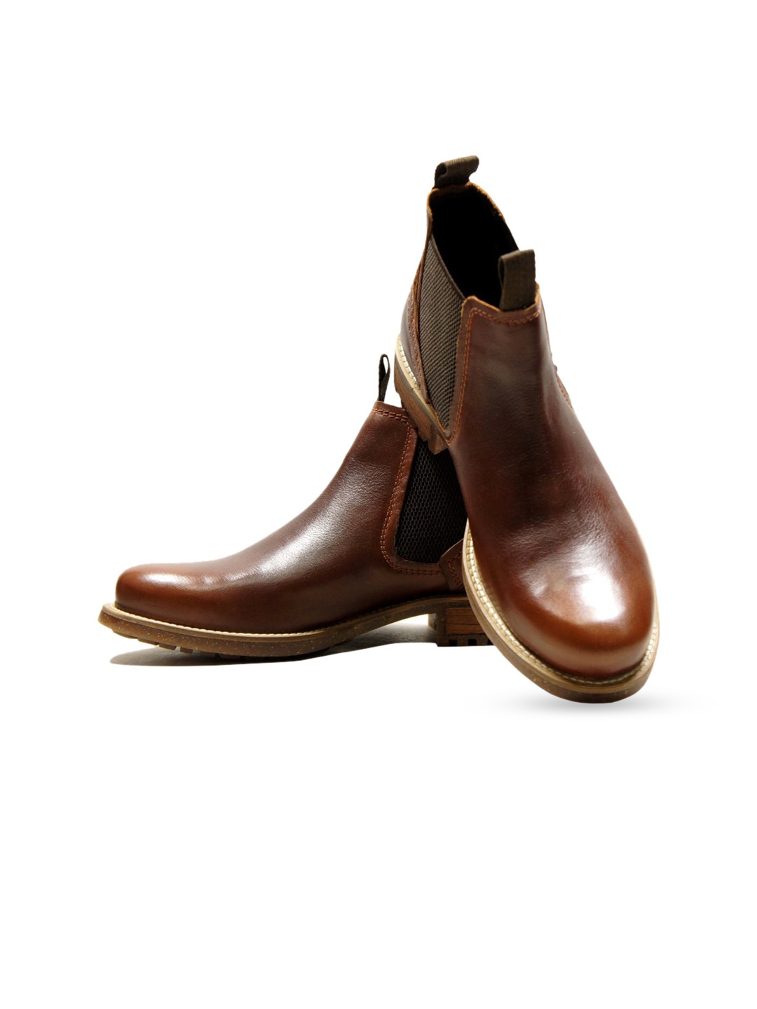 

HX London Men Mid-Top Leather Chelsea Boots, Brown