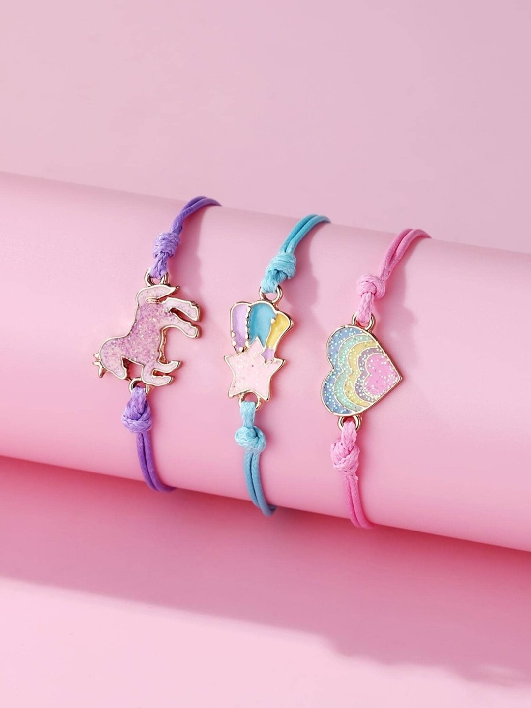 

EL REGALO Girls Set Of 2 Wraparound Bracelets, Blue
