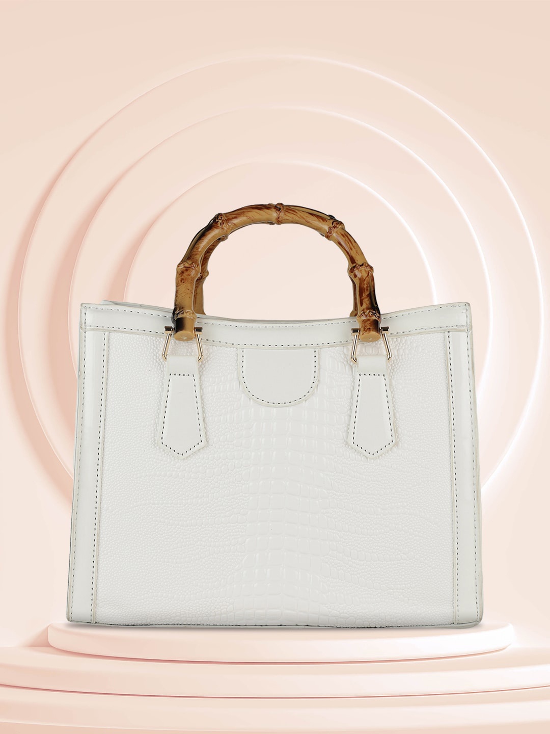 

MINI WESST Textured Structured Handheld Bag, White