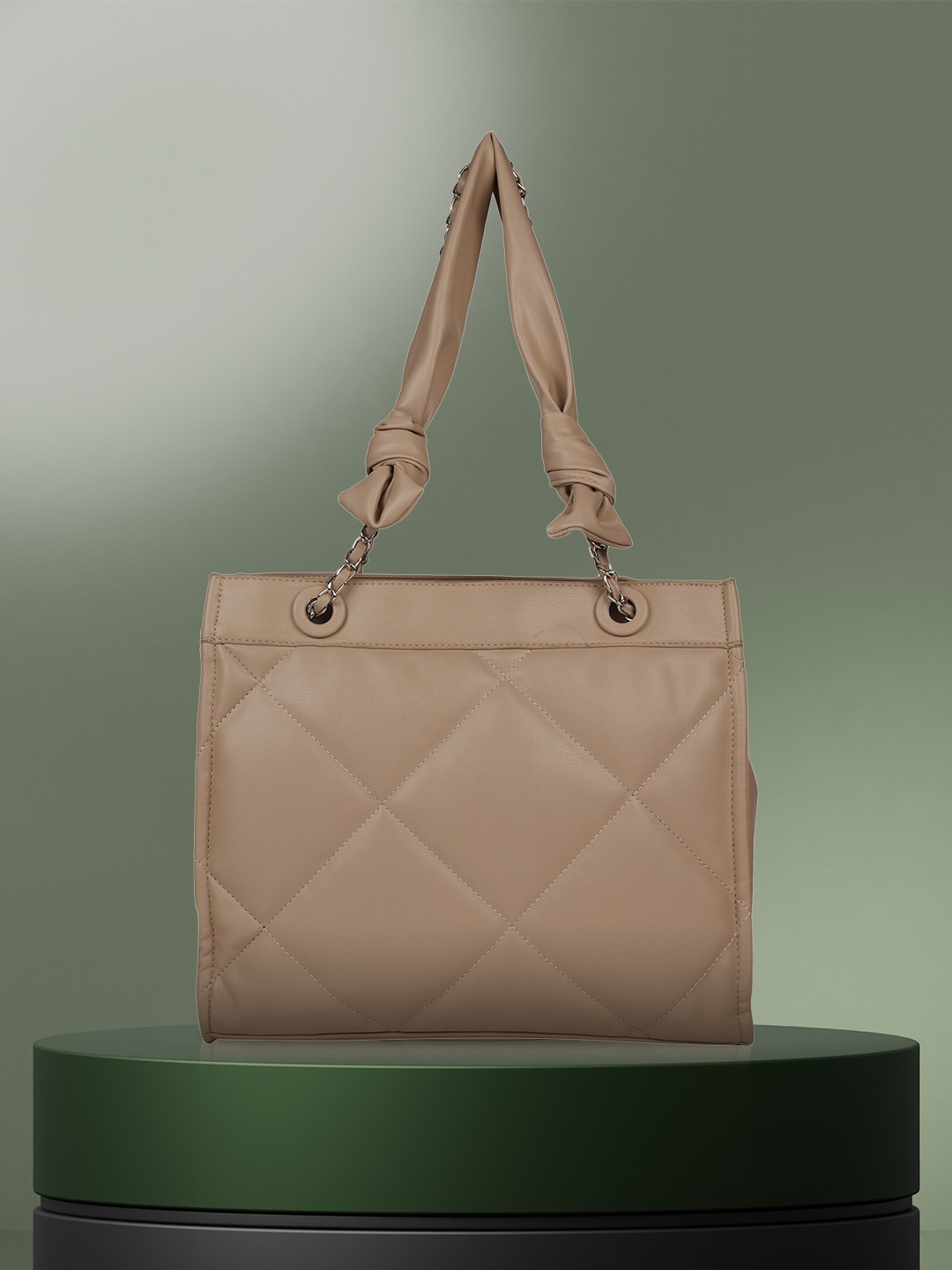 

MINI WESST Structured Handheld Bag with Quilted, Beige