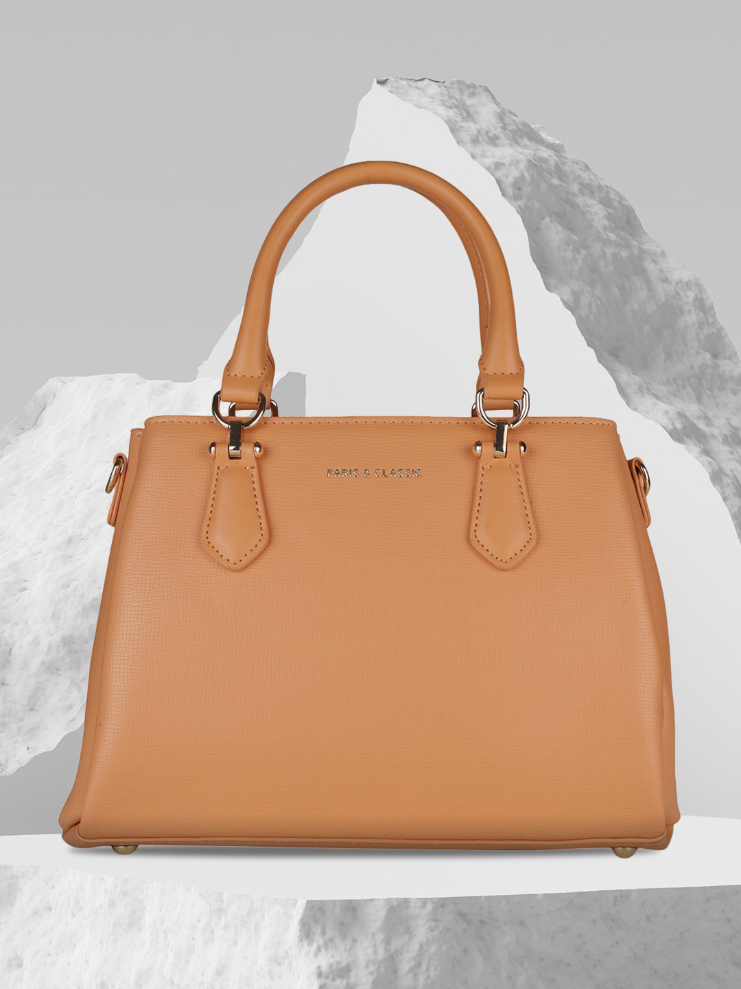 

MINI WESST Textured Structured Satchel, Orange