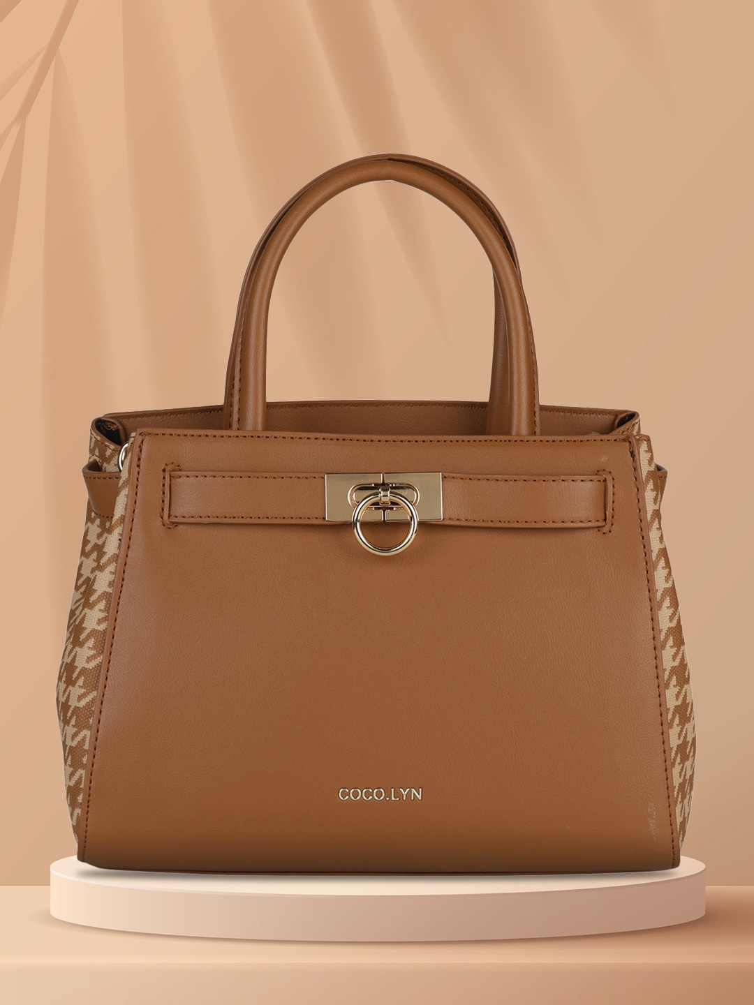 

MINI WESST PU Structured Handheld Bag, Brown