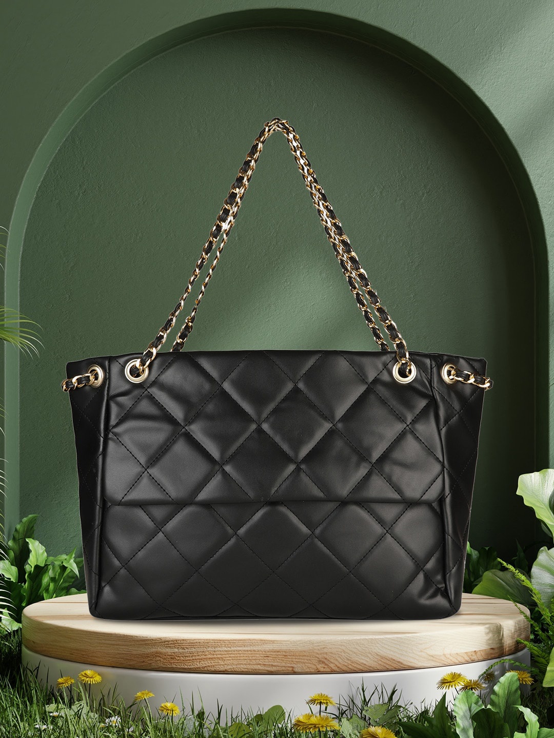 

MINI WESST Bowling Sling Bag with Quilted, Black