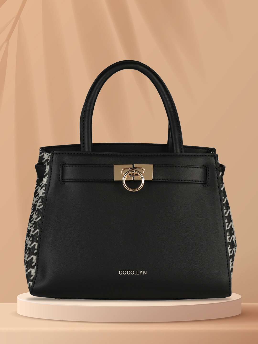 

MINI WESST PU Structured Handheld Bag, Black