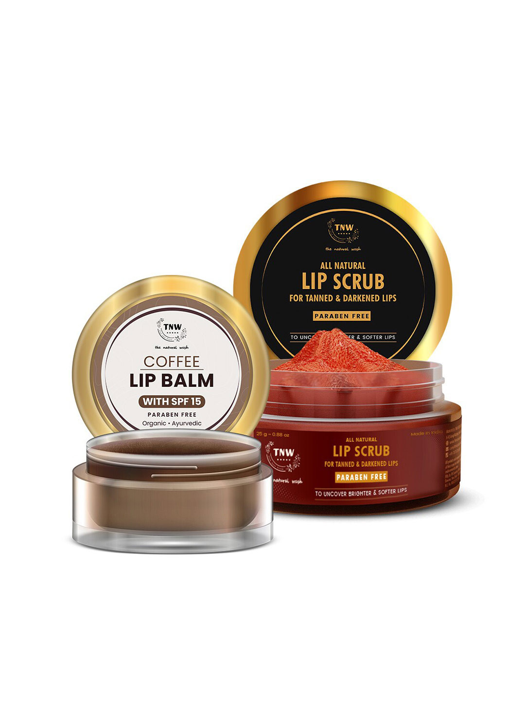 

TNW the natural wash Coffee Lip Balm With Lip Scrub, Brown