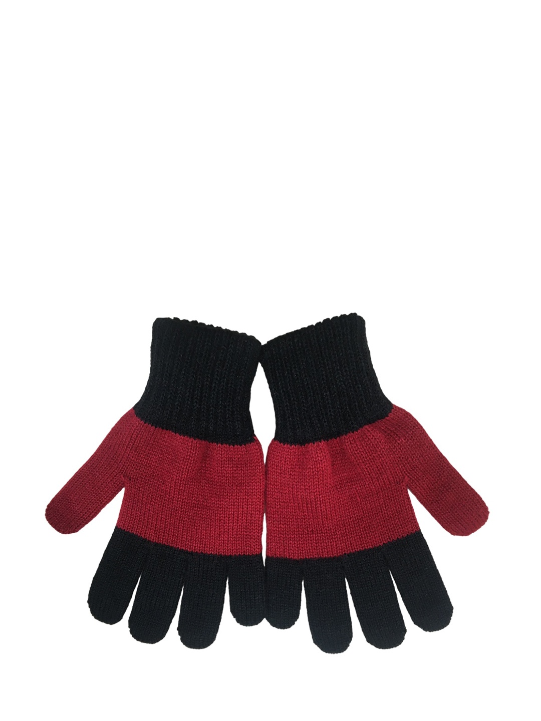 Gajraj Women Colourblocked Woolen Gloves, Black