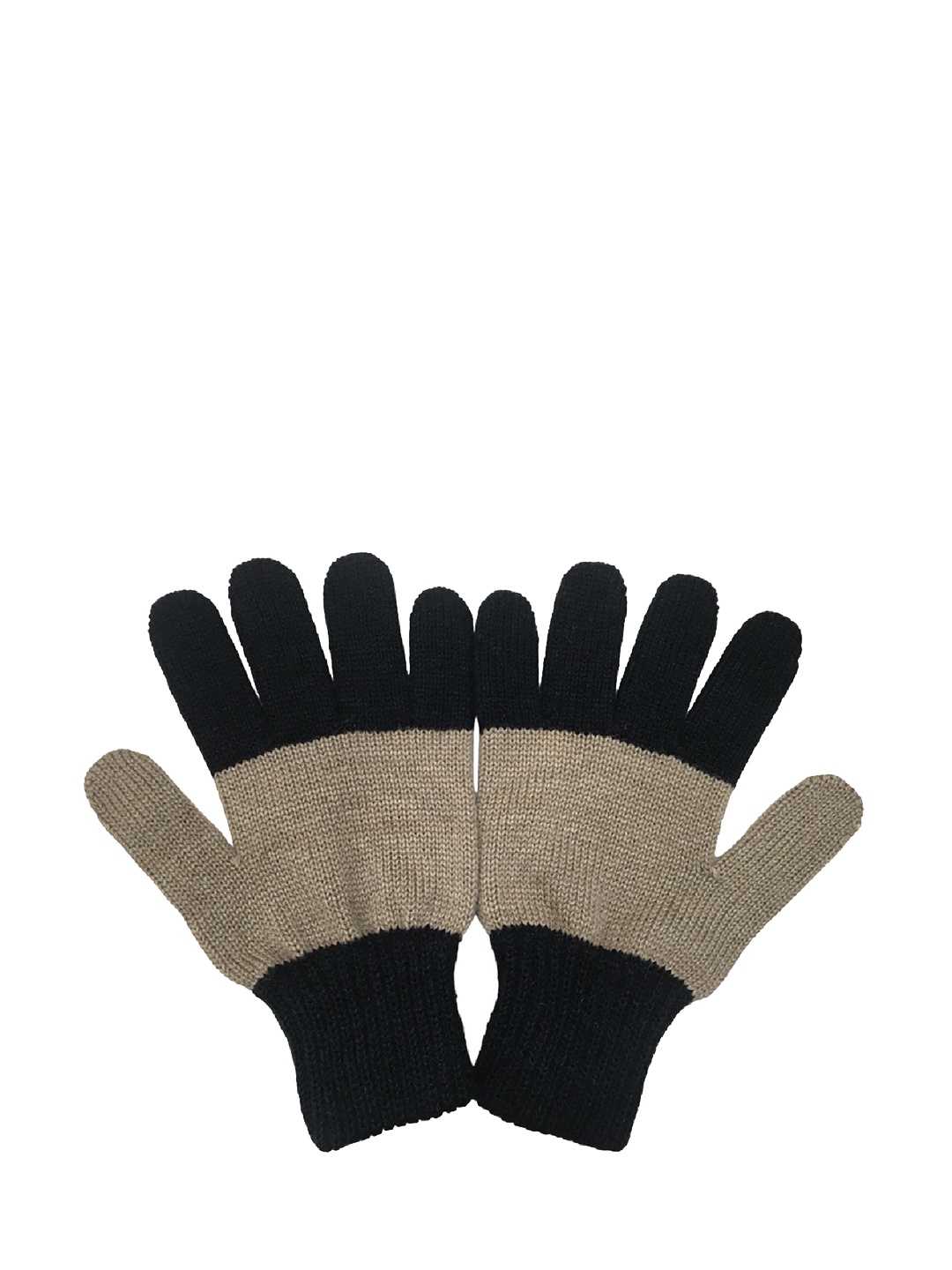 

Gajraj Women Colourblocked Woolen Gloves, Black
