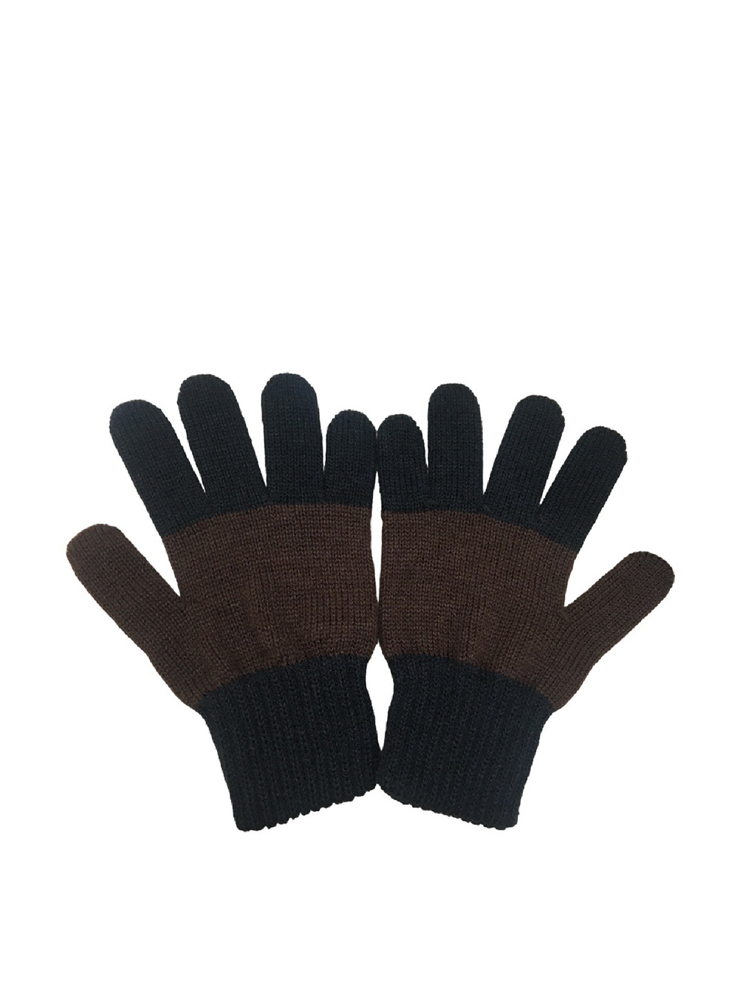 

Gajraj Women Colourblocked Woolen Gloves, Black