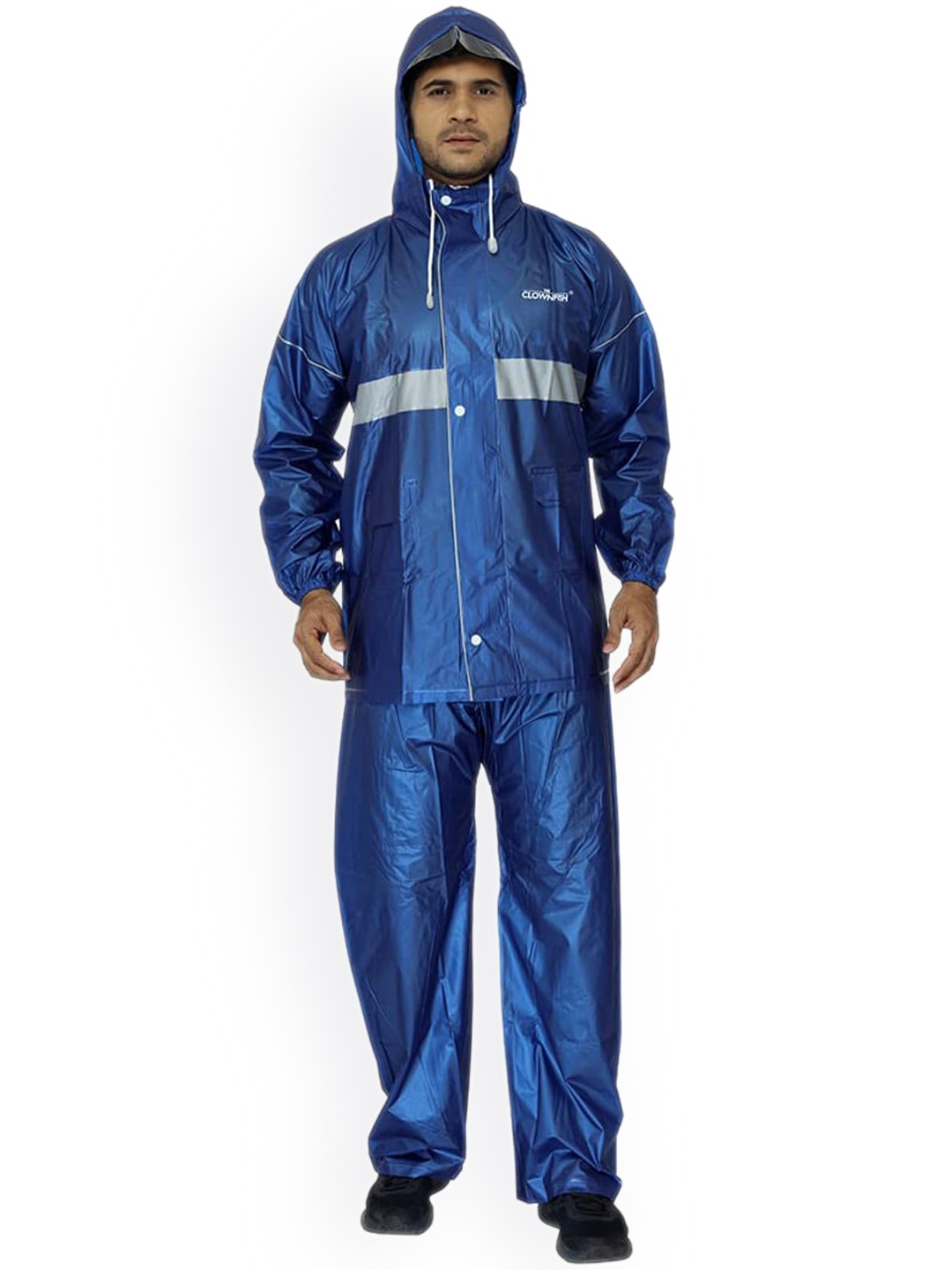 

THE CLOWNFISH Waterproof & Leakproof Hooded Rain Suit, Blue