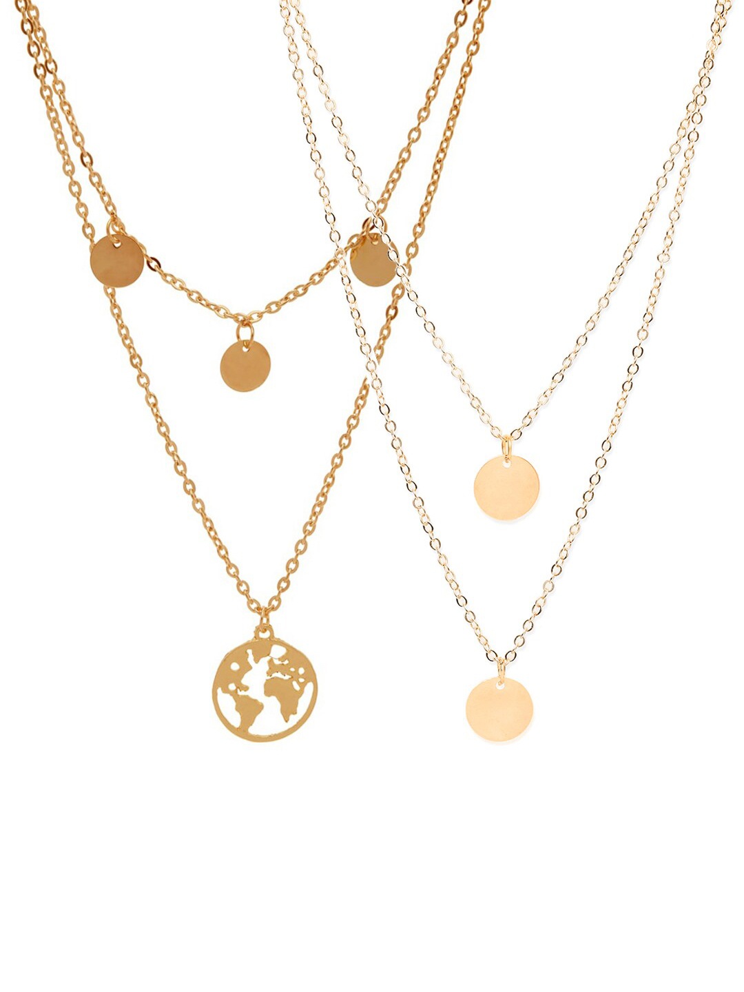 

OOMPH Set Of 2 Gold-Plated Layered Necklace