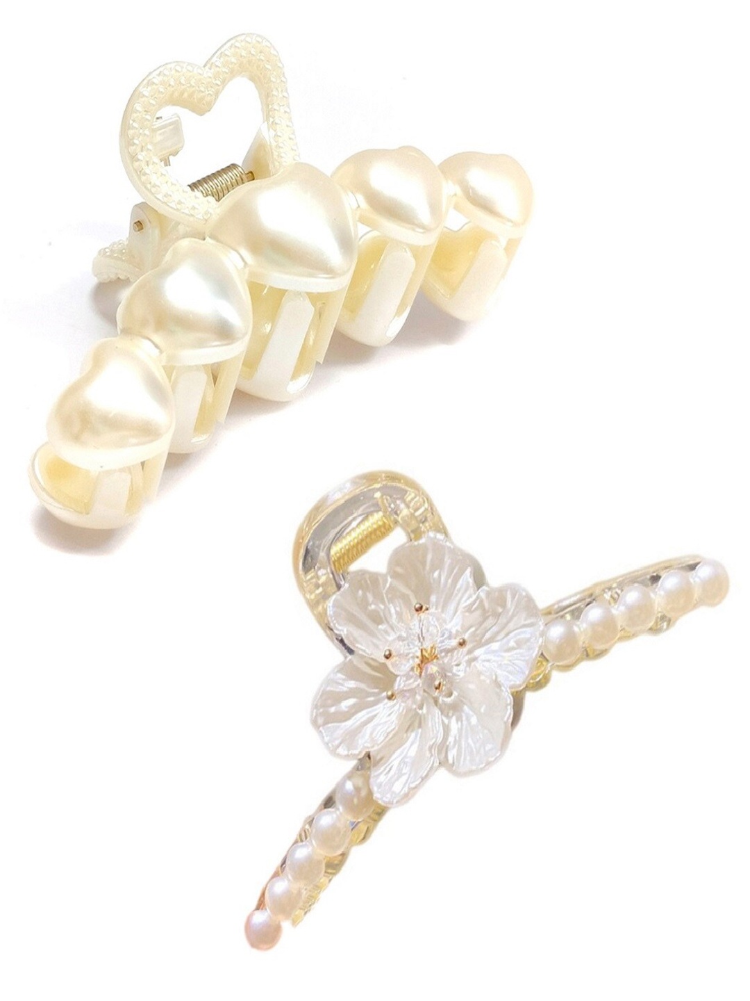 

OOMPH Set of 2 Beaded Claw Clip, Gold