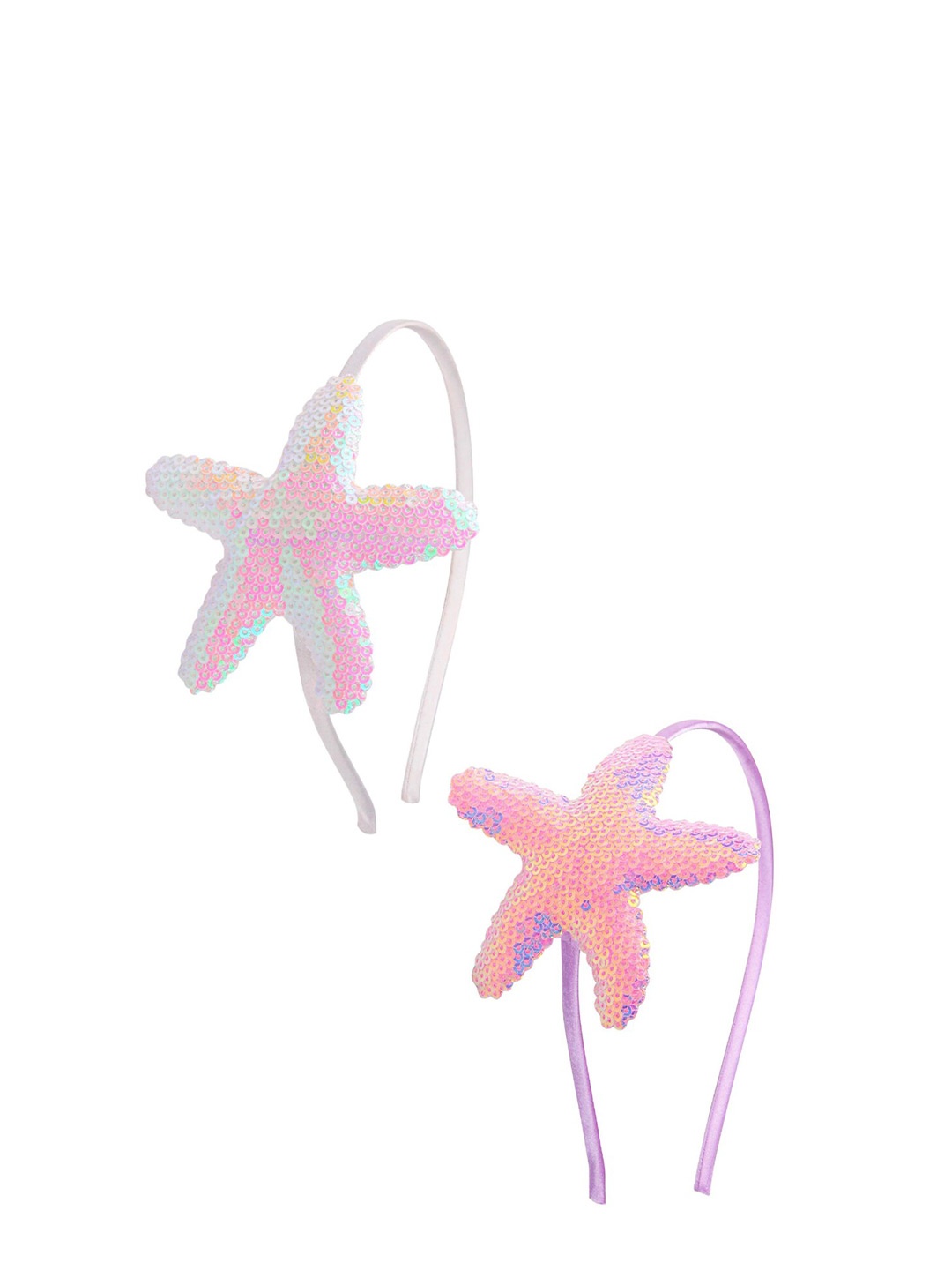 

OOMPH Women Set of 2 Embellished Hairband, White