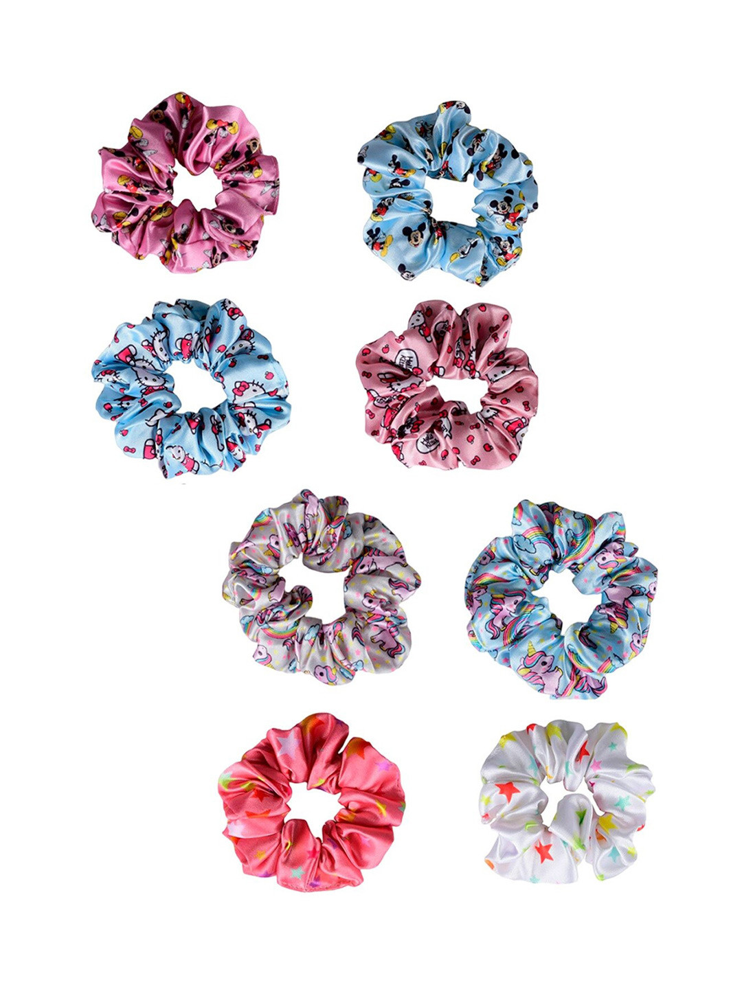 

OOMPH Girls Set Of 8 Ponytail Holders, Pink