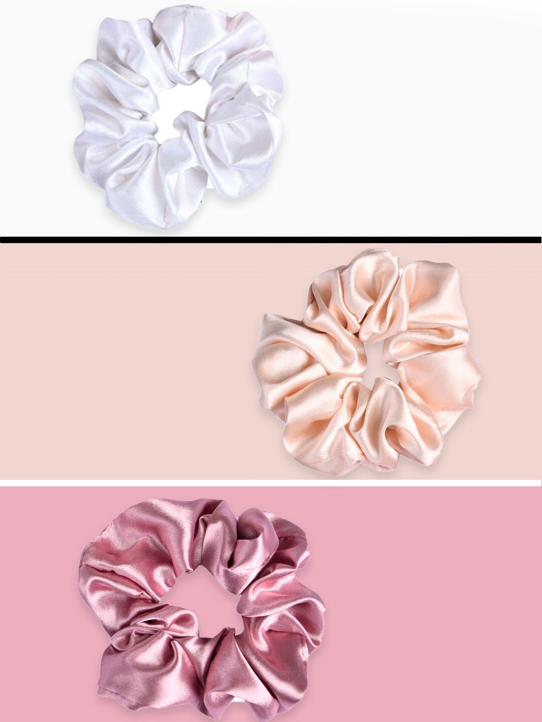 

OOMPH Women Set Of 3 Ponytail Holders, White