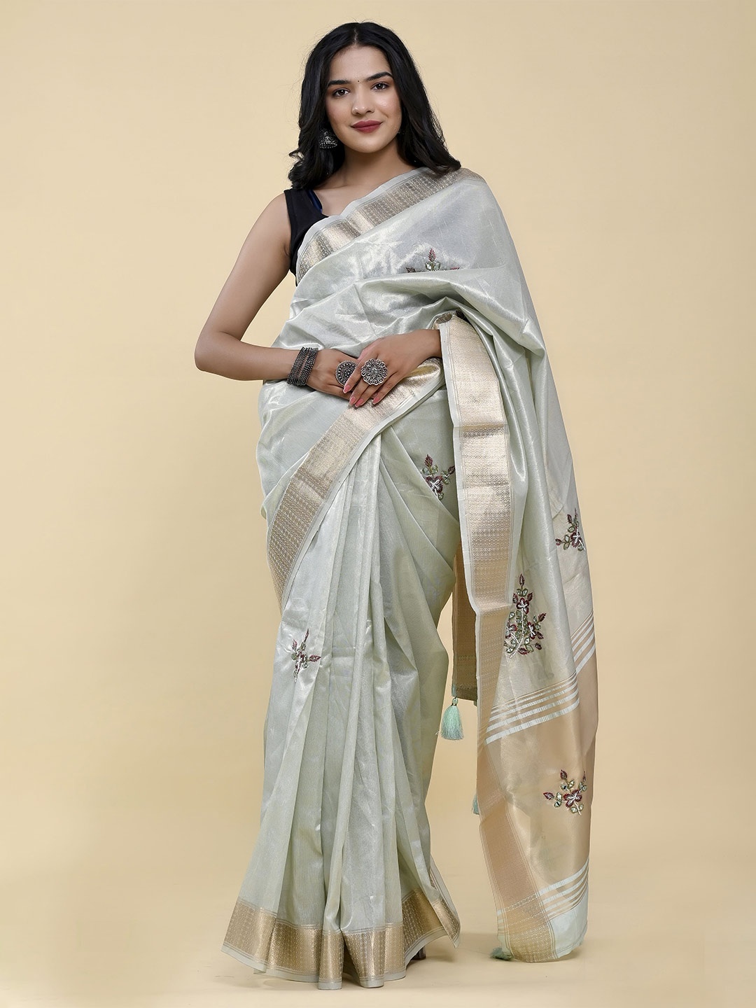 

elora Woven Design Bhagalpuri Saree, Blue
