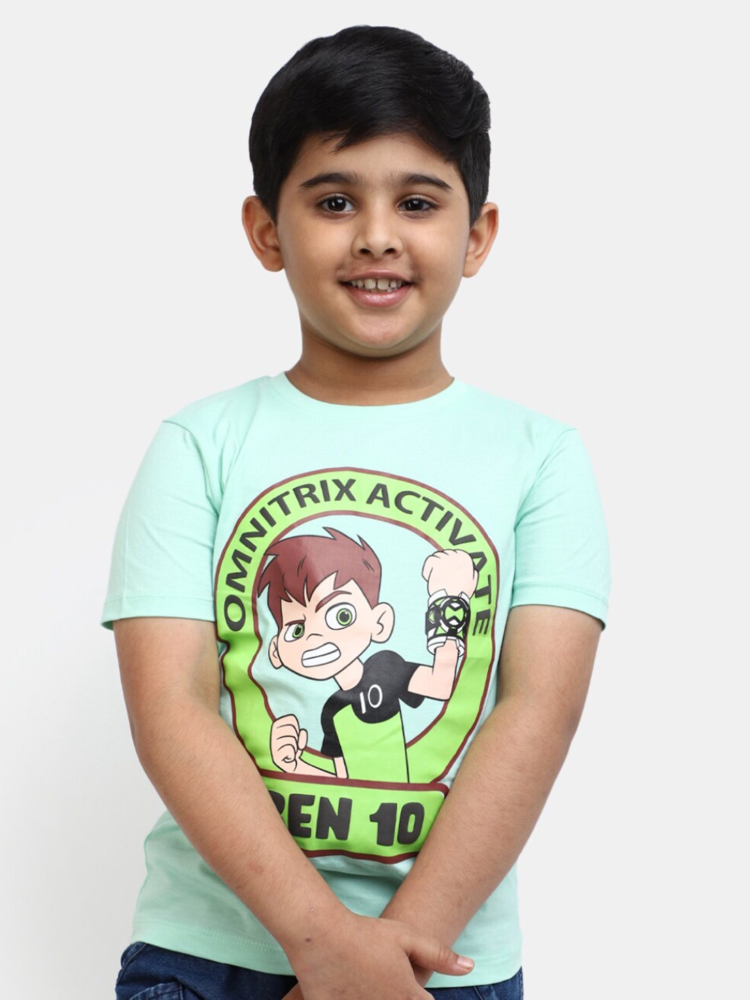 

V-Mart Boys Ben 10 Printed Cotton T-shirt, Green