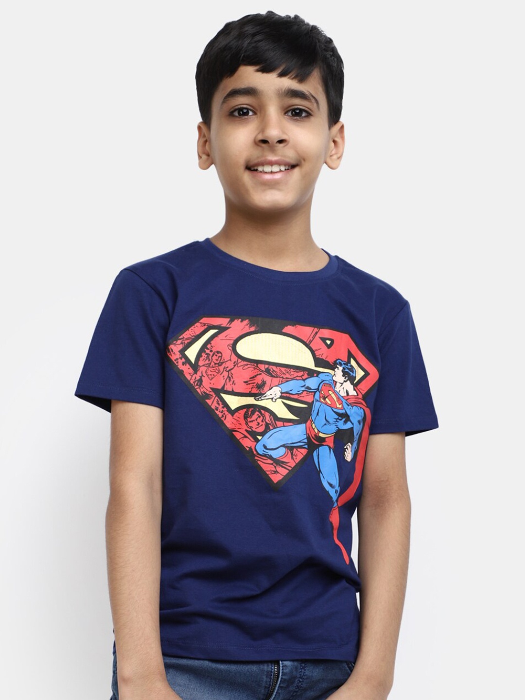 

V-Mart Boys Superman Printed T-shirt, Navy blue