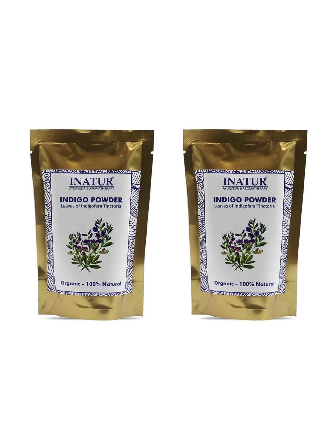 

Inatur Combo of 2 Leaves of Indigofera Tinctoria 100% Natural Indigo Powder -100 g Each, Beige