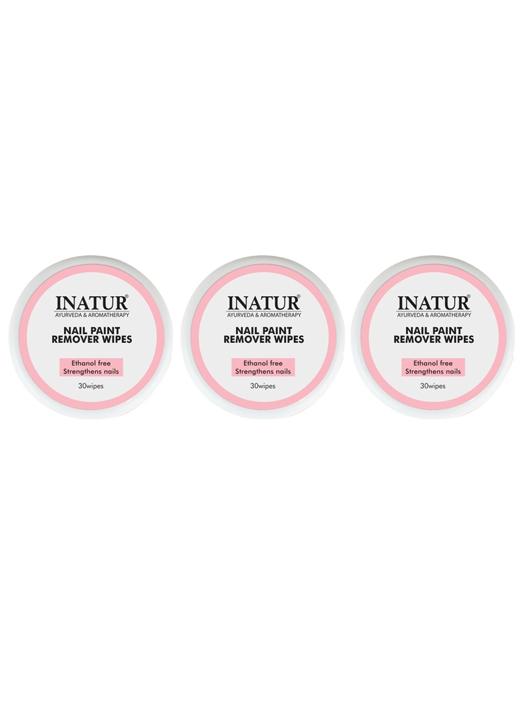 

Inatur Combo of 3 Ayurveda & Aromatherapy Nail Paint Remover Wipes, White