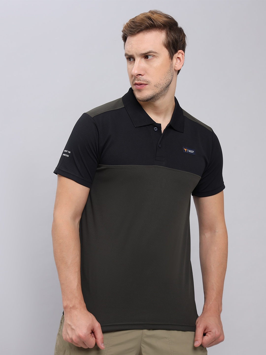 

Technosport Polo Collar Antimicrobial Slim Fit T-shirt, Green