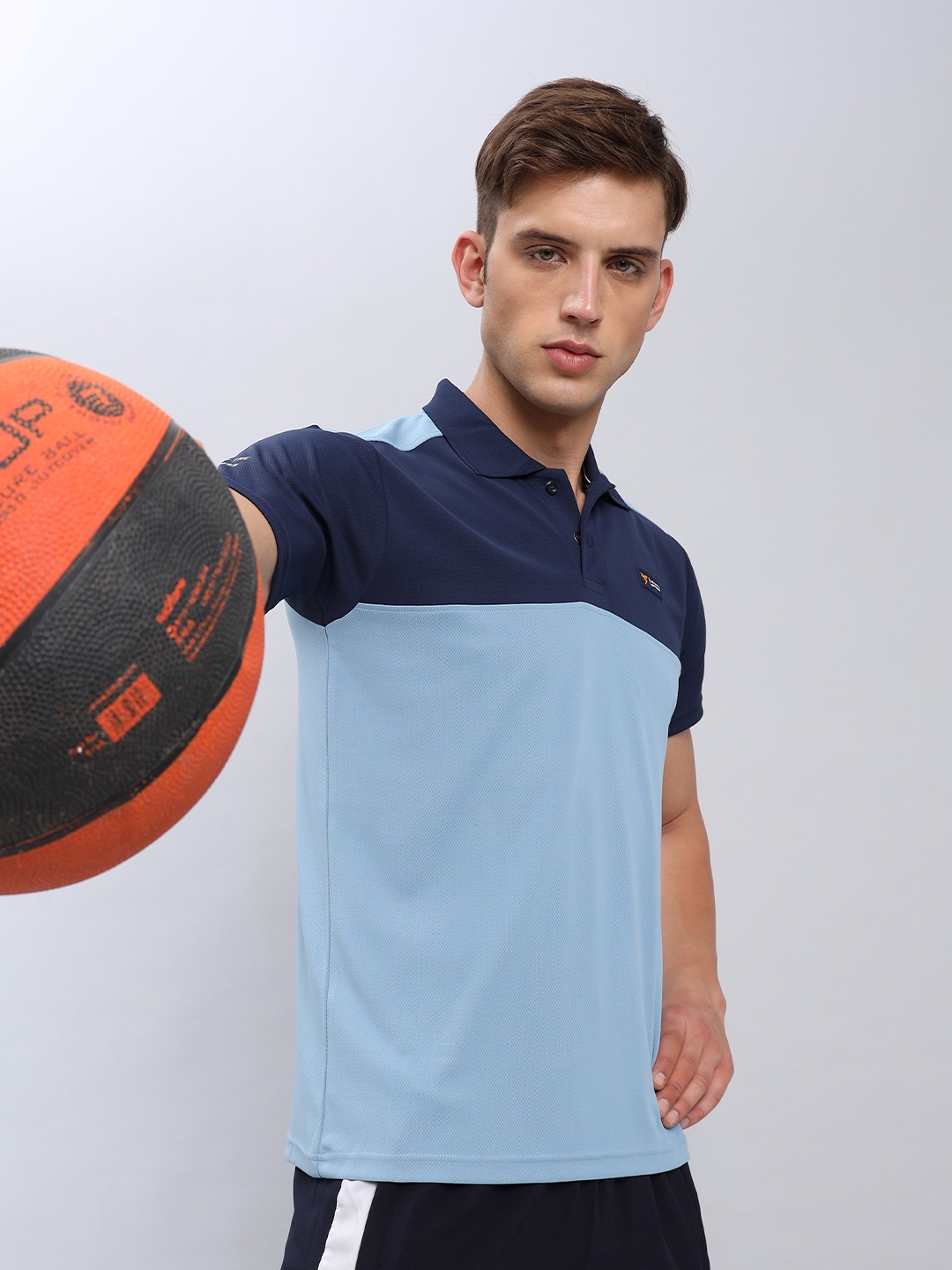 

Technosport Polo Collar Antimicrobial Slim Fit T-shirt, Blue