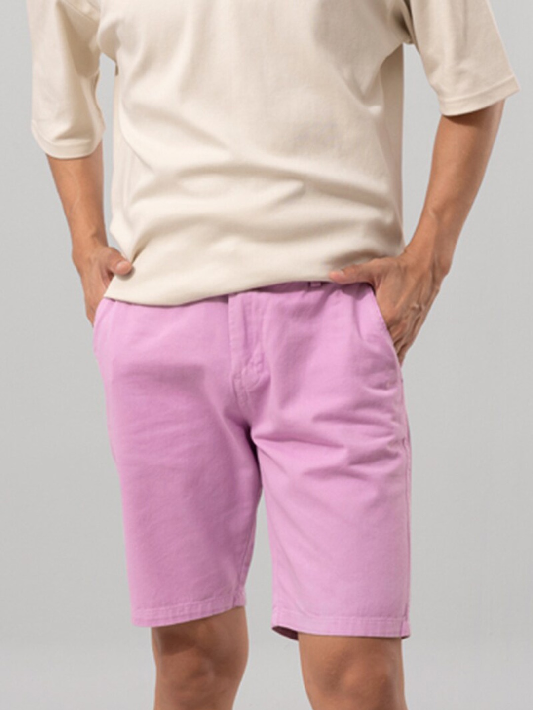 

Snitch Men Pink Cotton Regular Shorts