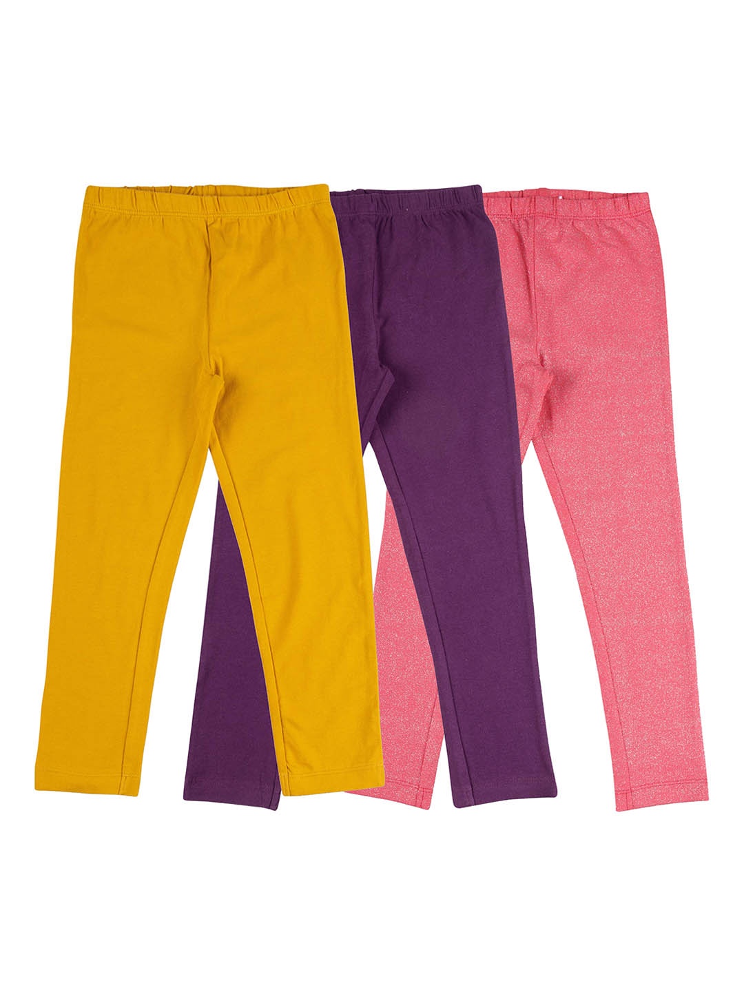 

JusCubs Girls Pack Of 3 Churidar-Length Leggings, Yellow