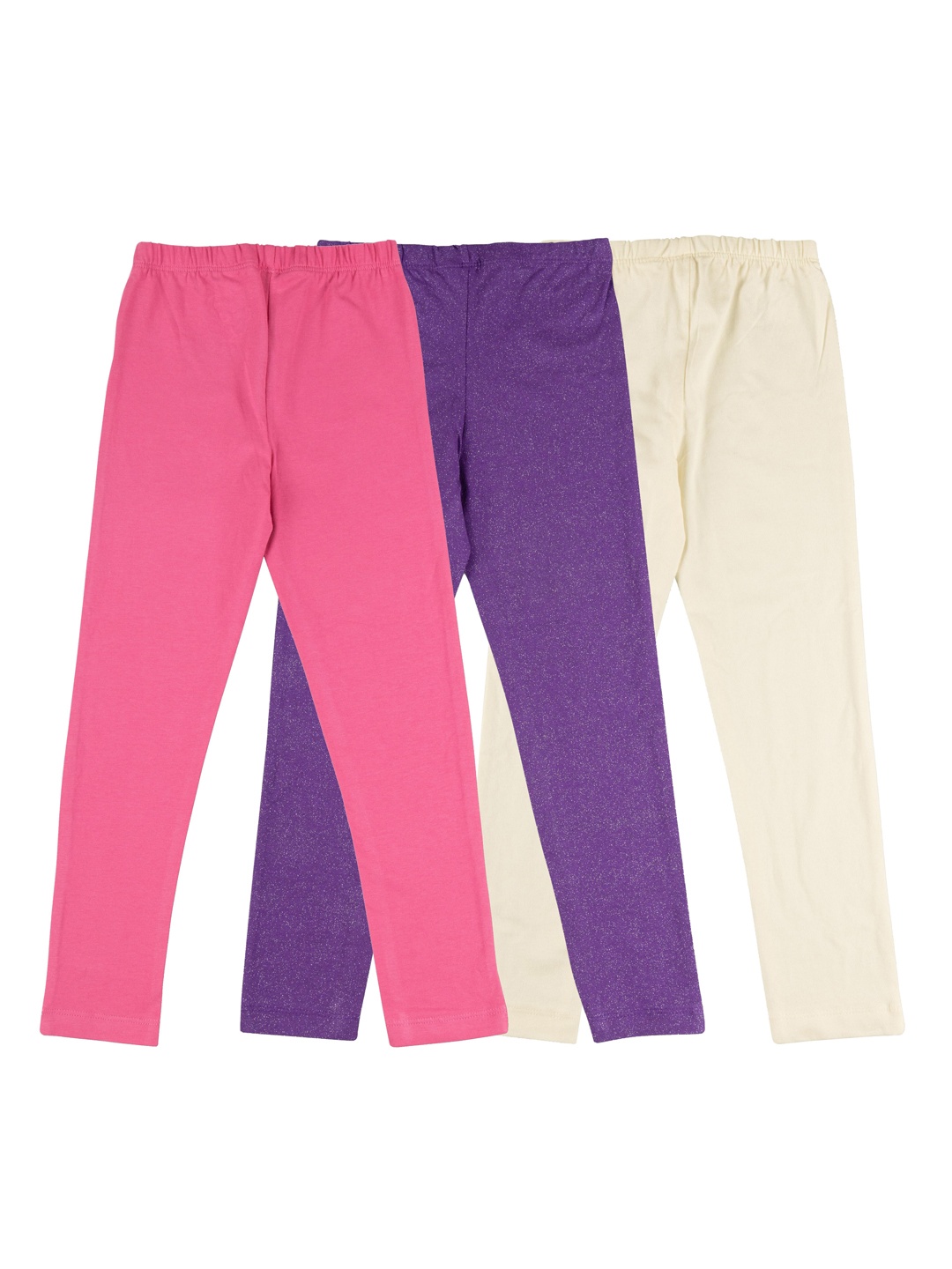 

JusCubs Girls Pack Of 3 Cotton Churidar Length Leggings, Pink