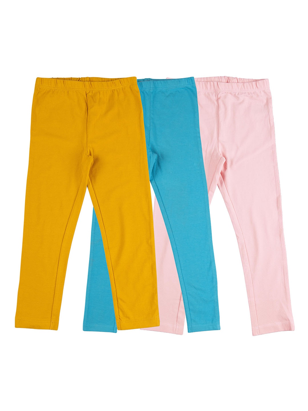 

JusCubs Girls Pack Of 3 Cotton Churidar Leggings, Yellow