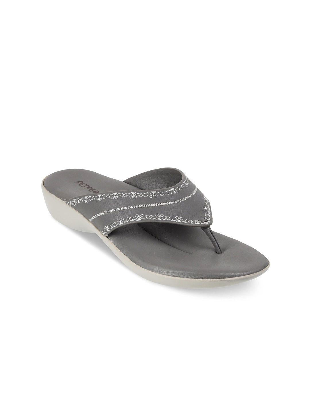 

PEPPER Women Woven Design Open Toe Flats, Grey