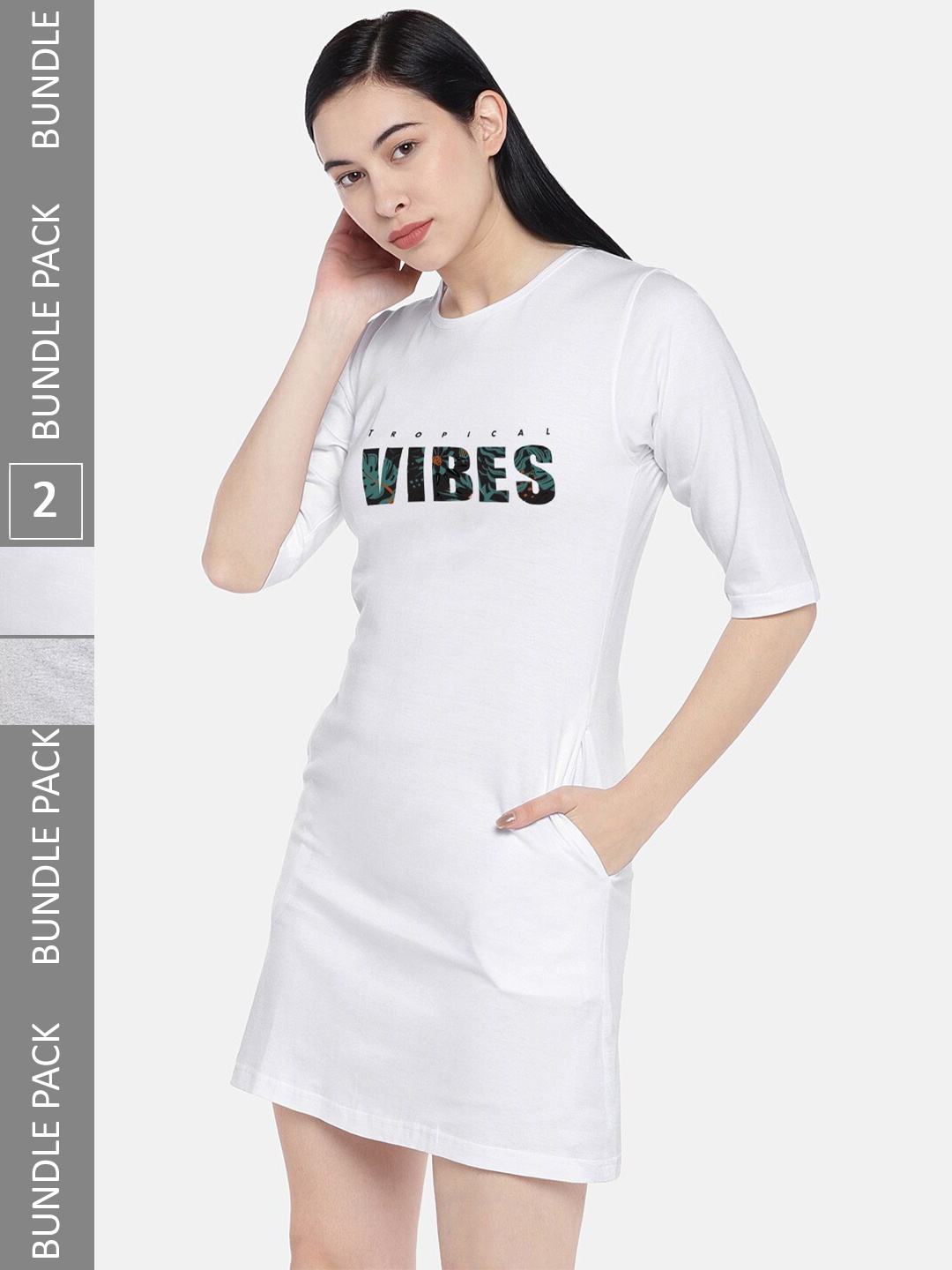 

STATUS MANTRA Multicoloured Print T-shirt Dress, Multi