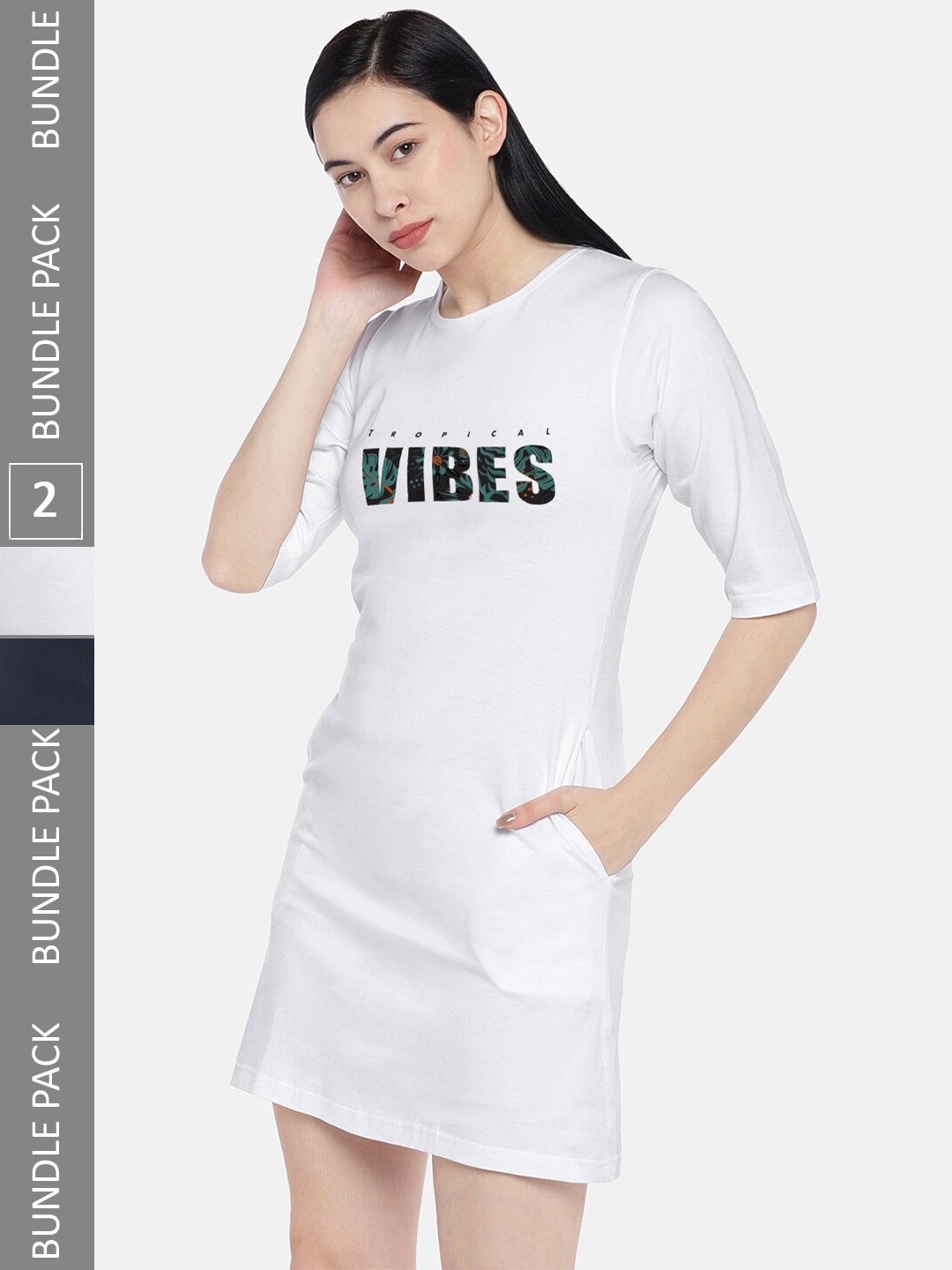 

STATUS MANTRA Multicoloured Print T-shirt Dress, Multi