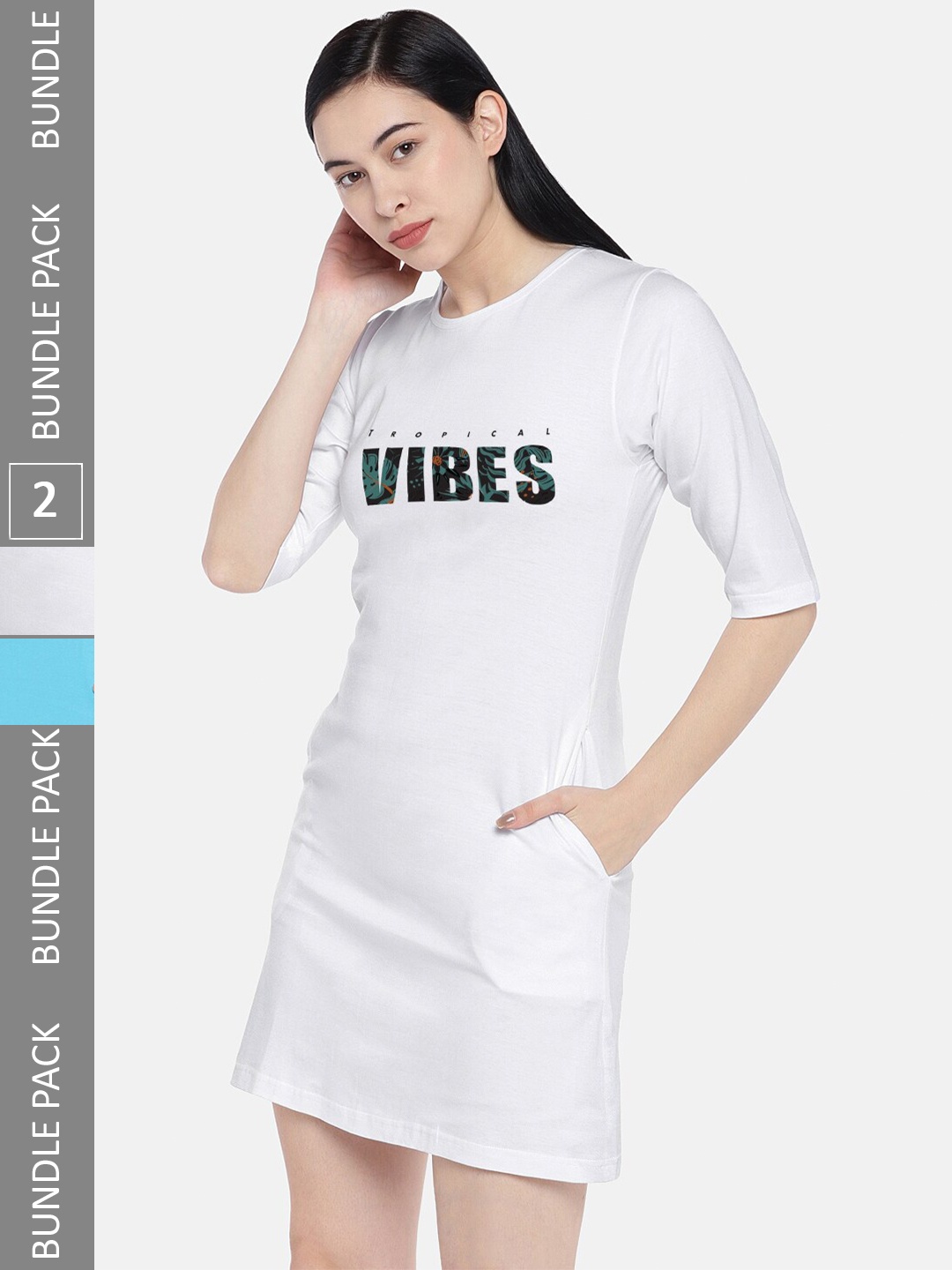 

STATUS MANTRA Multicoloured Print T-shirt Dress, Multi