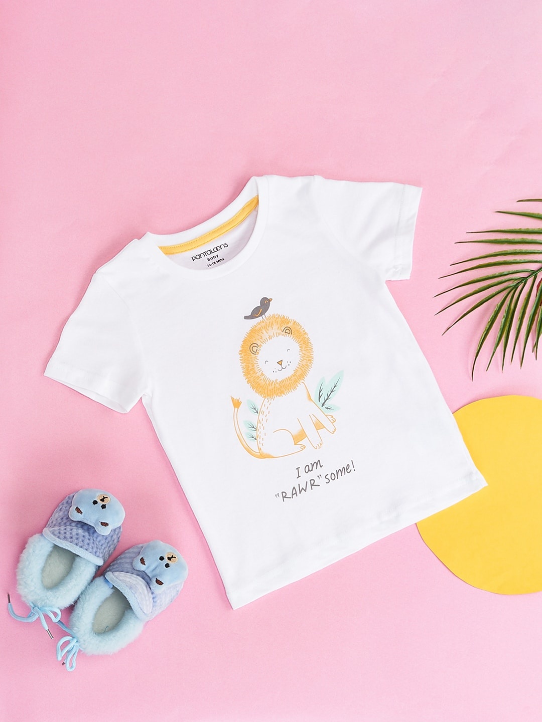 

Pantaloons Baby Boys Typography Printed Casual Cotton T-shirt, White
