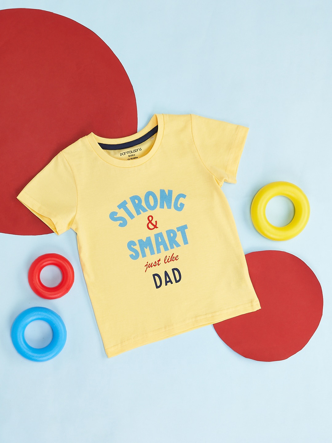 

Pantaloons Baby Infant Boys Typography Printed Casual Cotton T-shirt, Yellow